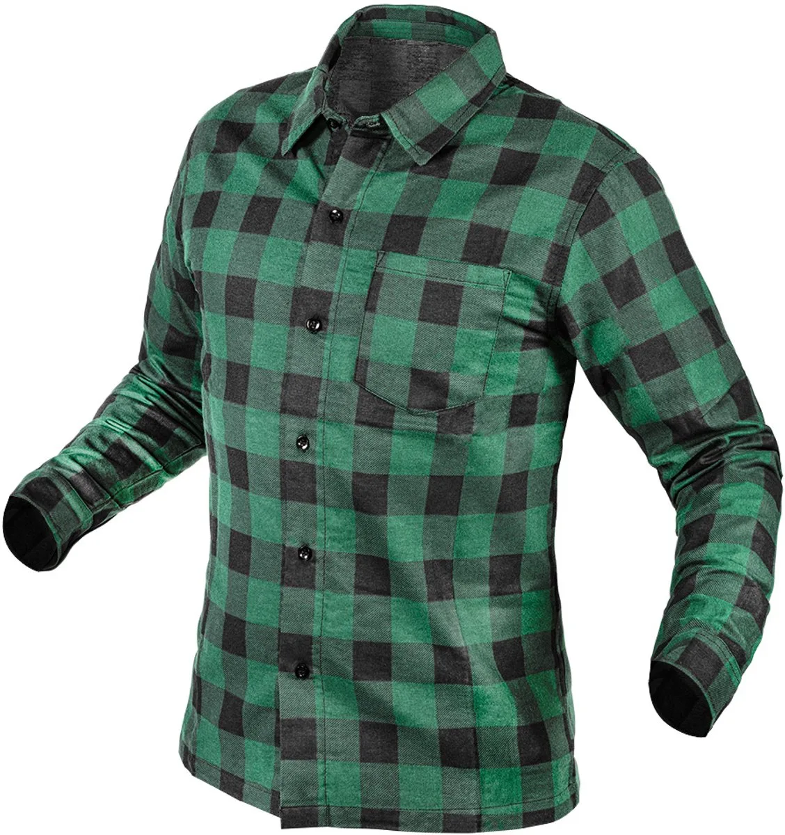 Werkshirt - Groene Flanellen Overhemd de Neo Tools, Vert, Noir, S – image du produit