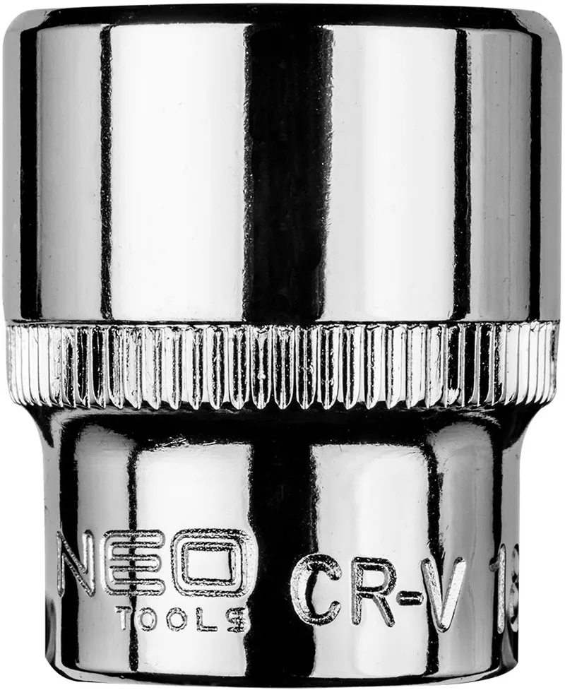 Zeskant Dopsleutel - 3/8", 18 mm - Radeeloppervlak - Chroom-Vanadium Staal de Neo Tools, Chrome – image du produit