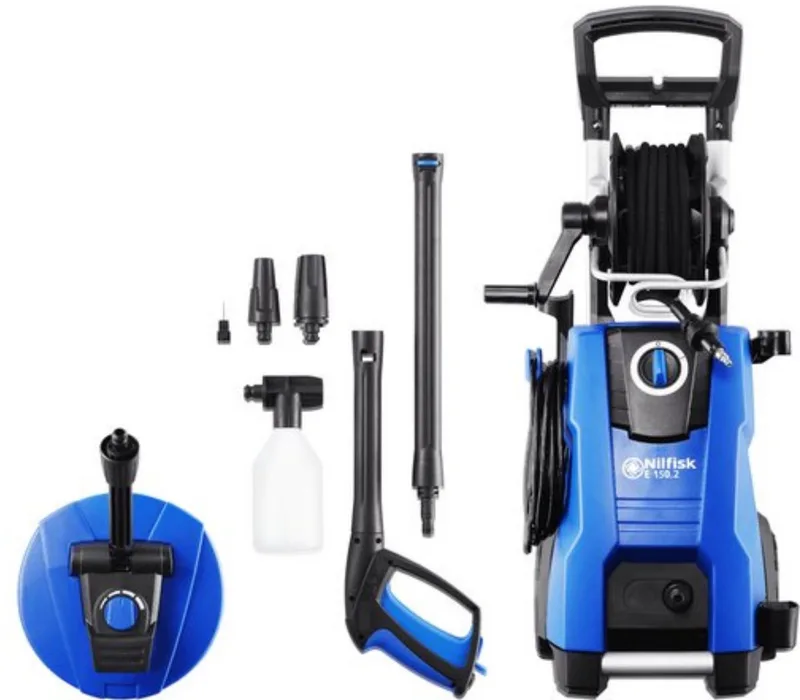 E 150.2 – Krachtige hogedrukreiniger met 150 bar, duurzame inductiemotor, 9 m HD-slang en Patio Cleaner by Nilfisk – product image