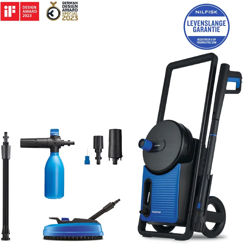 Excellent 160 – Krachtige hogedrukreiniger met 160 bar, metalen pomp, Power Schuimsproeier, Power Patio Cleaner en Click&Clean-systeem by Nilfisk – product image