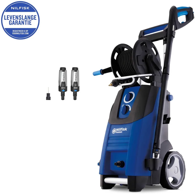 Premium 180 – Krachtige hogedrukreiniger met 180 bar, aluminium pomp, PowerGrip-drukregeling, 10 m slang en slanghaspel by Nilfisk – product image