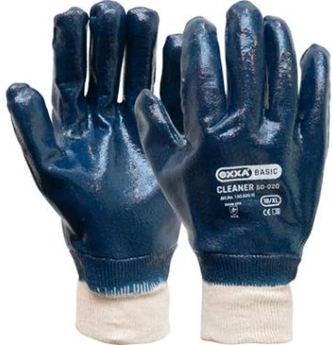 Cleaner 50-040 handschoen 1 paar 10/XL Oxxa - blauw/wit - Nitril/Katoen - Kap - EN 388:2016 von OXXA, Blau, Weiß – Produktbild