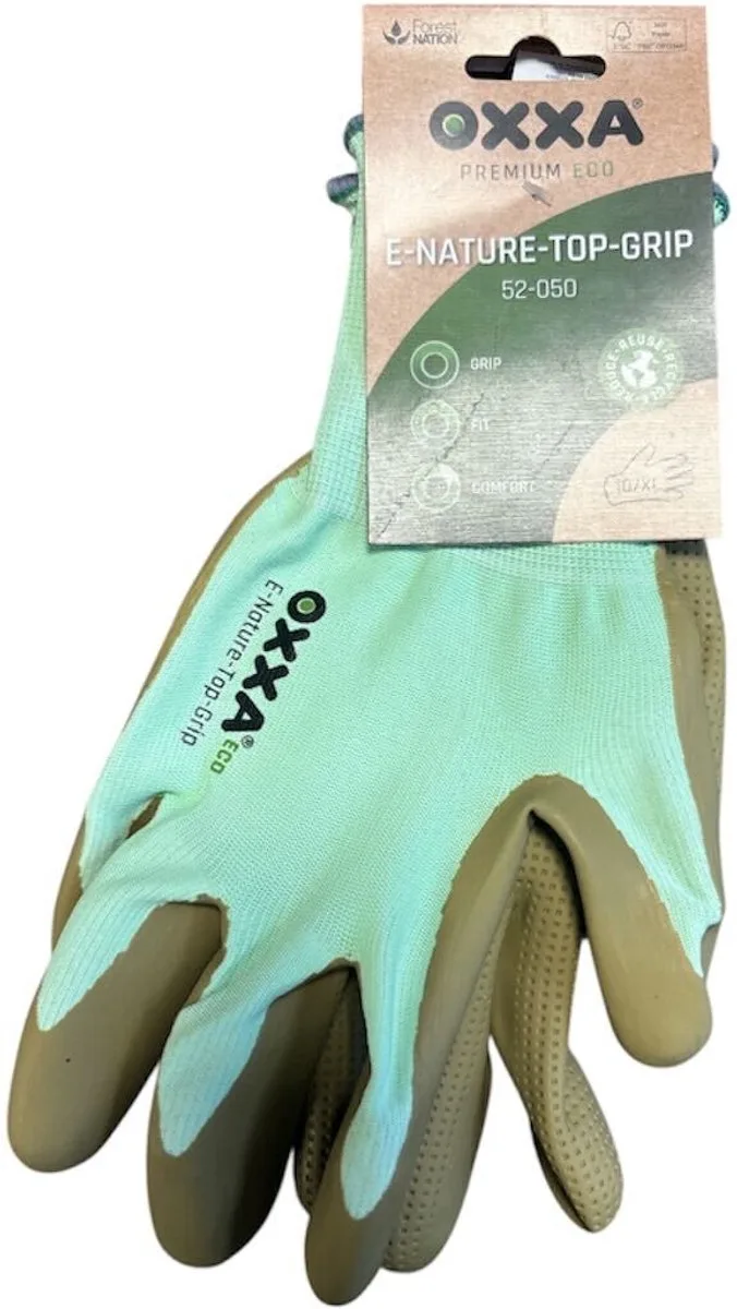 E-Nature-Top-Grip 52-050 handschoen - 1 paar de OXXA, Olijfgroen, XL – image du produit