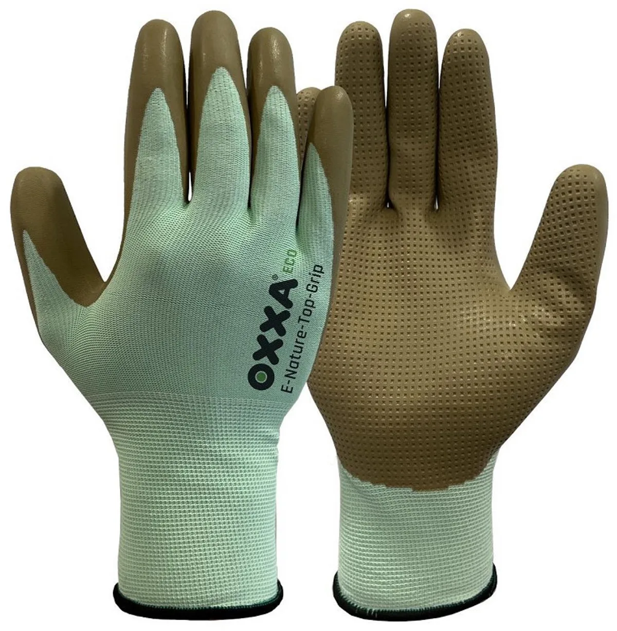 E-Nature-Top-Grip 52-050 handschoen - 12 paar de OXXA, Olijfgroen, XXL – image du produit
