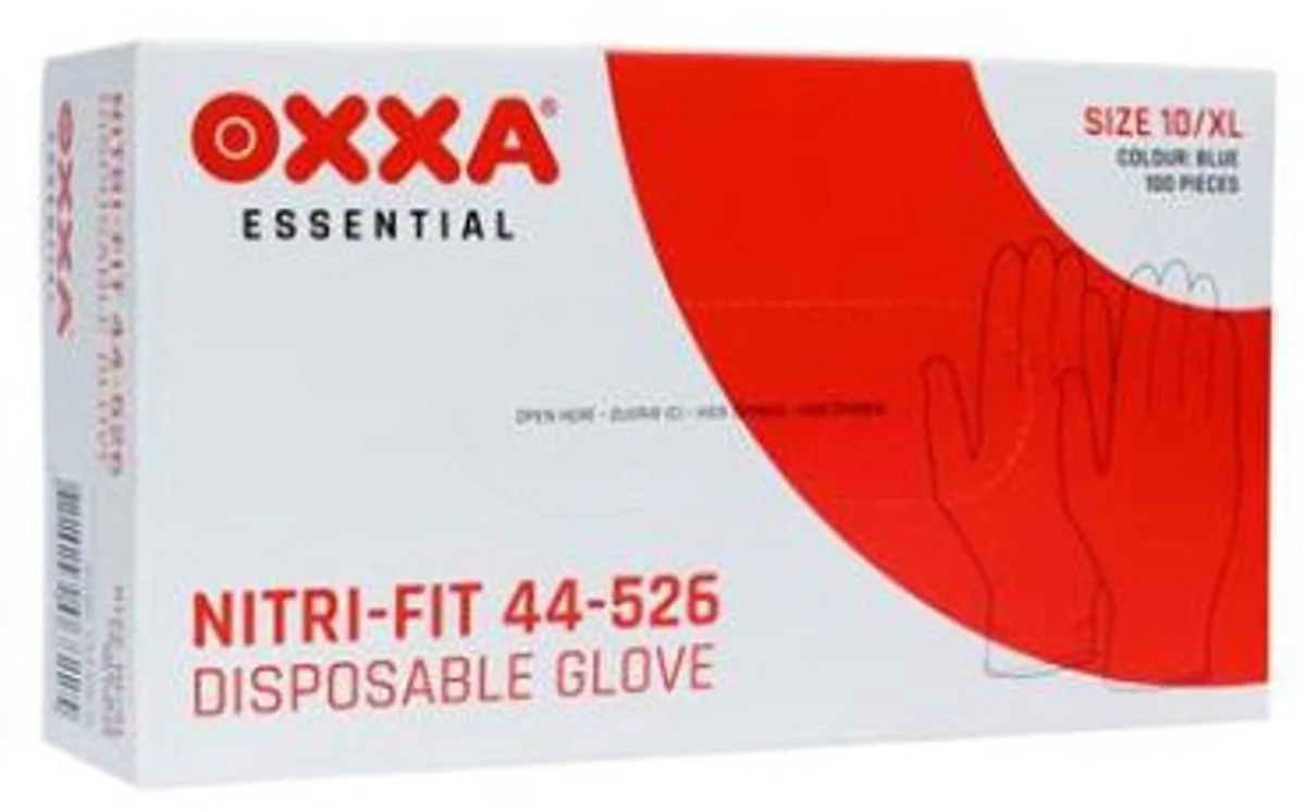 Nitri-Fit 44-526 wegwerp handschoen, poedervrij L de OXXA, Bleu – image du produit