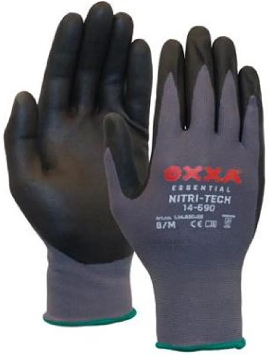Nitri-Tech 14-690 handschoenen 12 / 3XL Oxxa - Grijs - Gebreid manchet - EN 388:2016 de OXXA, Noir – image du produit