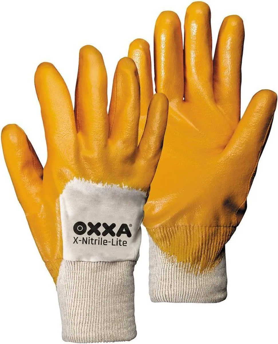 Oxxa 51-170 X-Nitrile-Lite Werkhandschoenen - 9/L de OXXA, Jaune, Blanc – image du produit