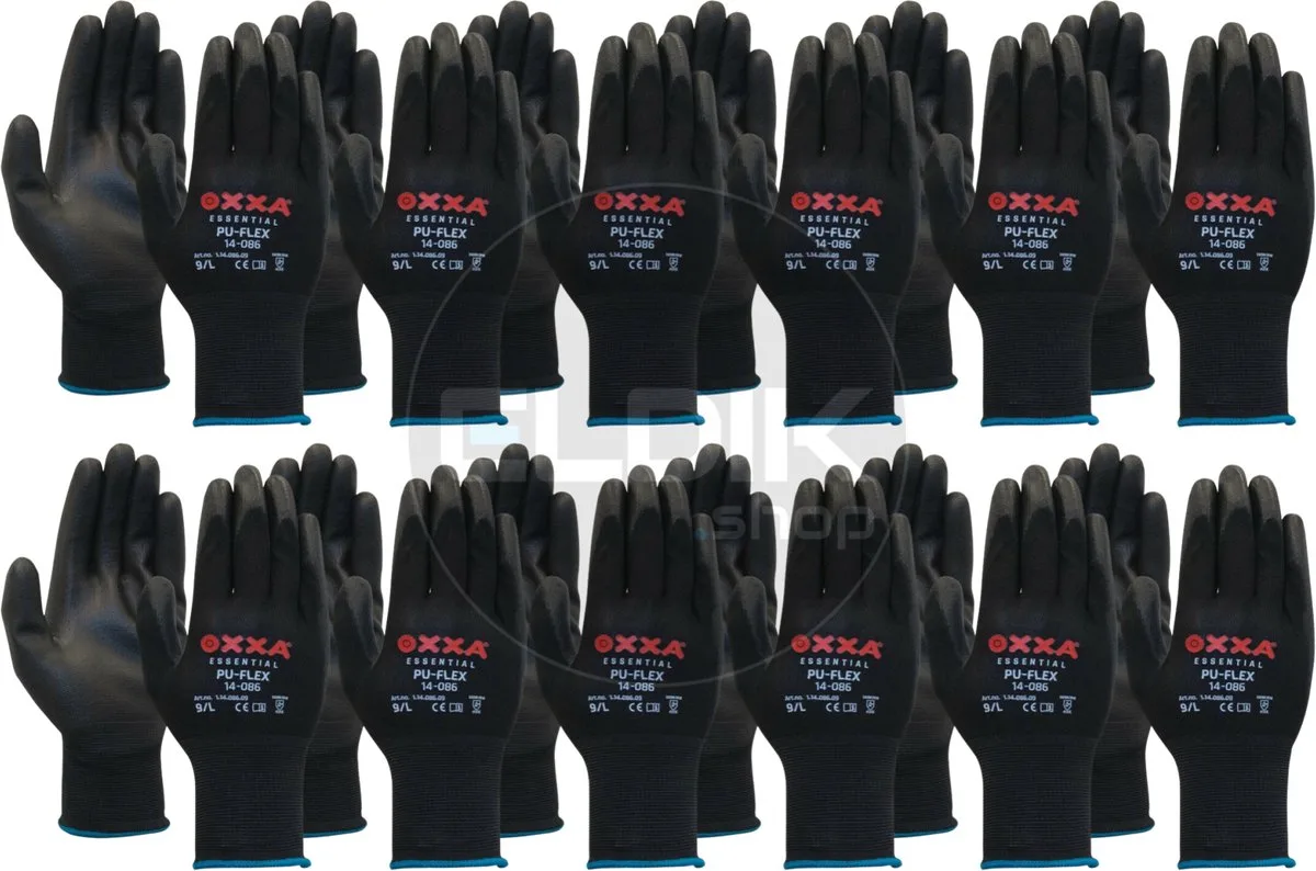 PU-Flex Voordeelpak werkhandschoenen de OXXA, Noir, 9/L – image du produit