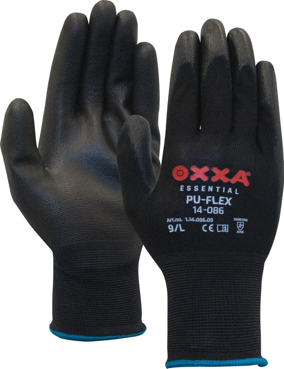 Set à 12 paar MSafe Nylon PU Perfect Touch werkhandschoen de OXXA, Noir, L – image du produit