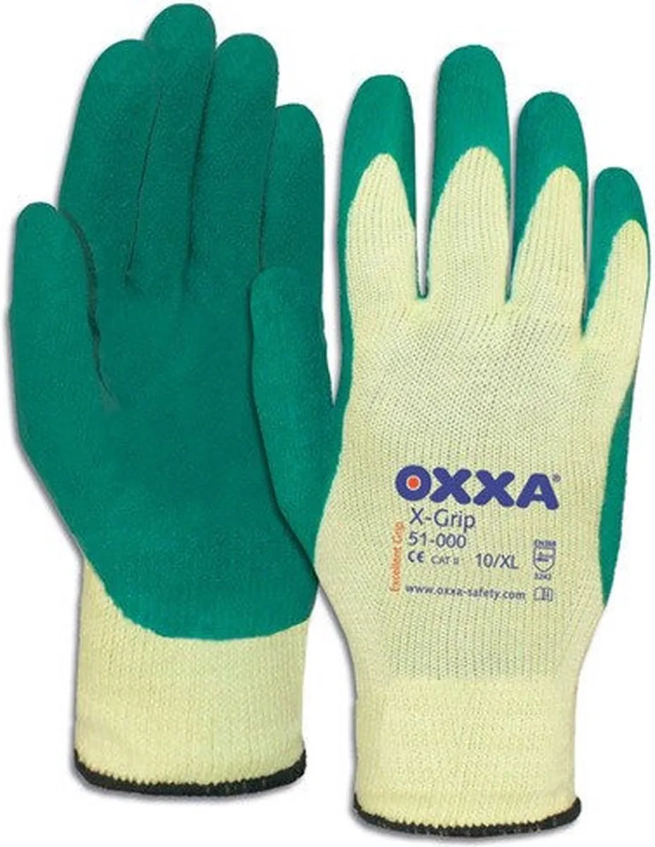 Werkhandschoenen X-Grip | Goede ventilatie en snijweerstand | Voor Groen – Bouw – Magazijn | Bescherming – Werk handschoenenDuurzaam en comfortabel | De Veiligheids-winkel de OXXA, Vert, 10 – image du produit