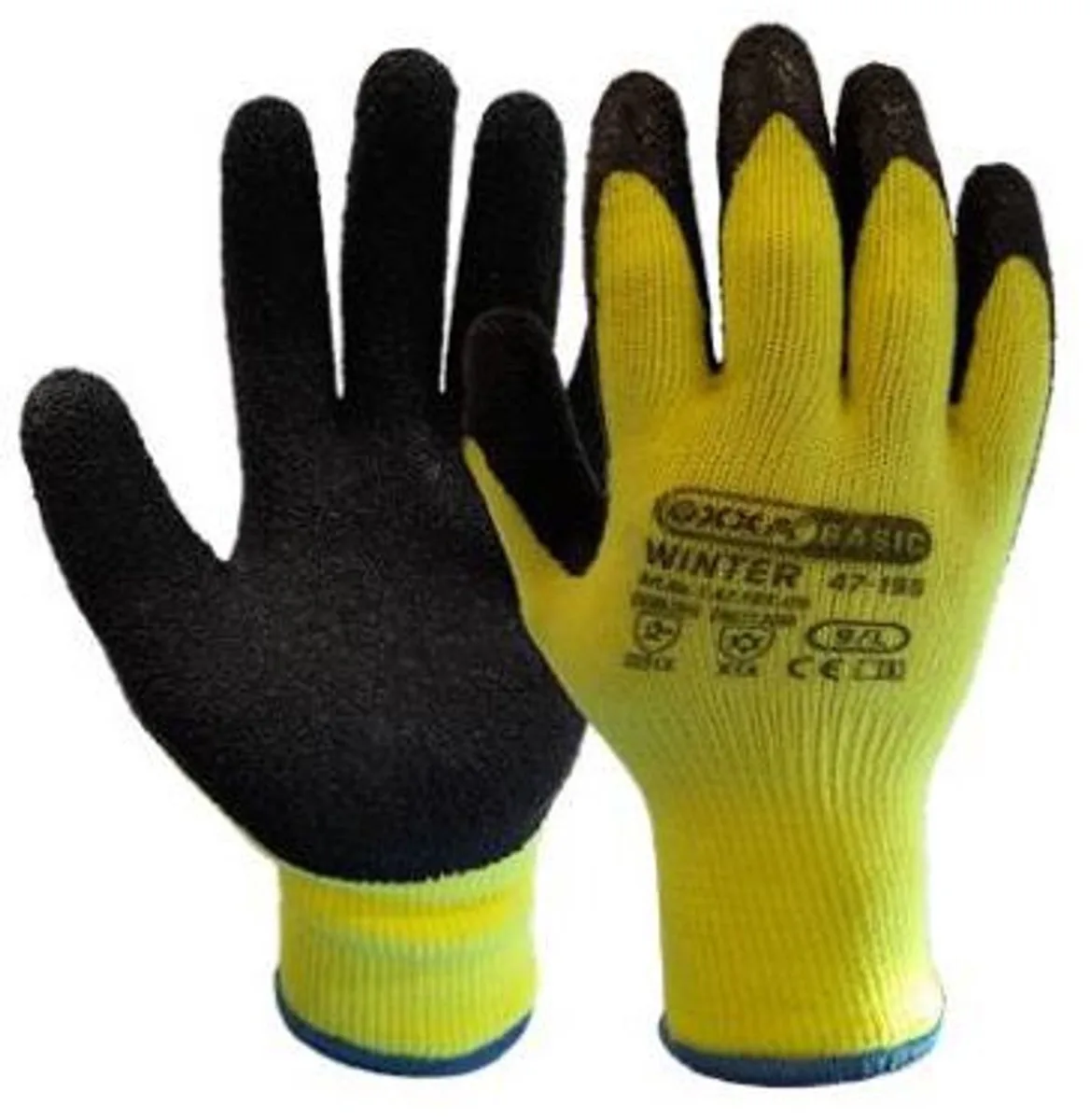 Winter 47-195 handschoen, 12 paar M de OXXA, Noir, Jaune, Fluorescerend – image du produit