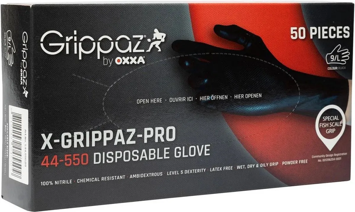 X-Grippaz Pro 44-550 handschoen by OXXA, Black, L/9 – product image
