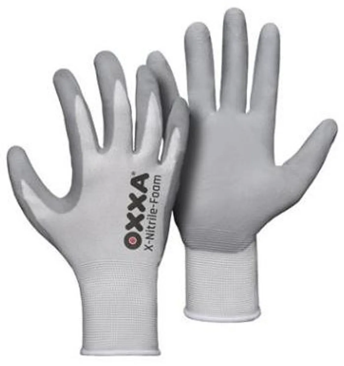 X-Nitrile-Foam 51-280 handschoen L Oxxa - Grijs - Nitril/Nylon - Gebreid manchet - EN 388:2016 von OXXA, Grau, Weiß – Produktbild