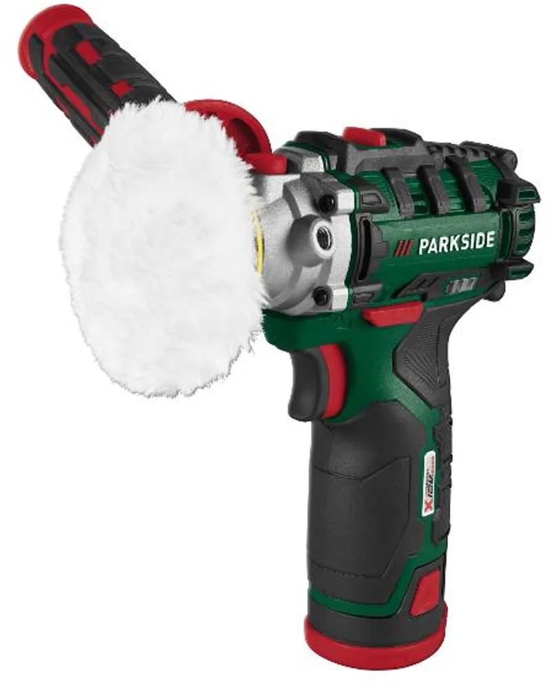 12V Accu retoucheermachine - detail schuurmachine incl. accessoires - met accu en lader van Parkside – productafbeelding