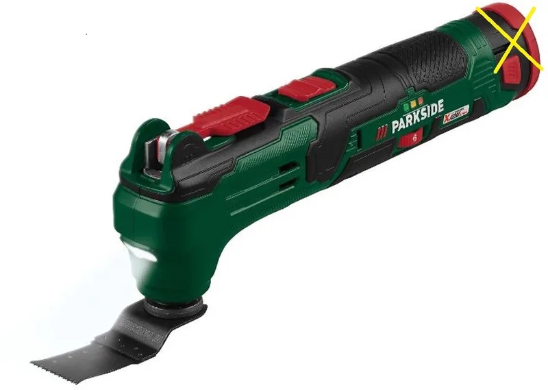 12V Multitool - 20.000 Hz - Inclusief opzetstukken - kale unit zonder accu, lader, koffer van Parkside – productafbeelding