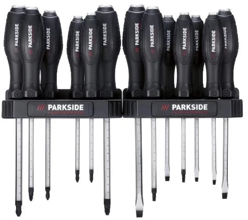 15 Delige Schroevendraaierset van Parkside, Zwart – productafbeelding