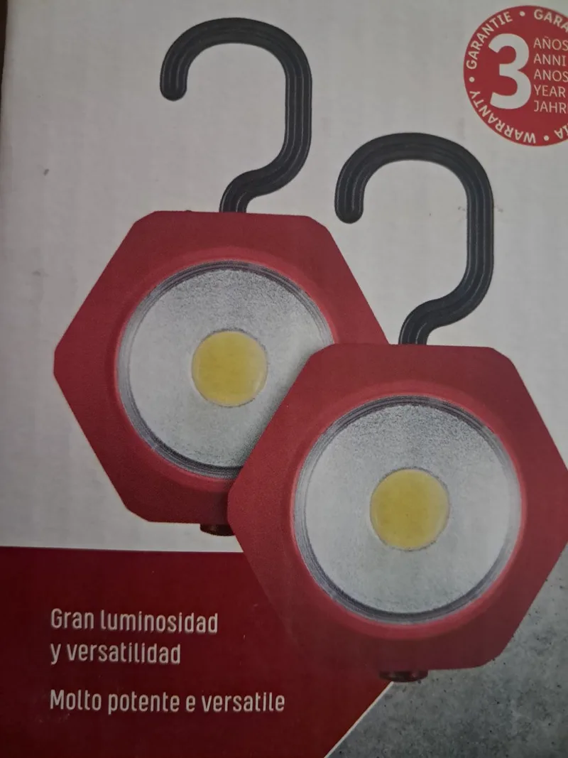 2 stuks werklampen - LED Lampen - met Magneet en Draaibare ophanghaak van Parkside, Rood – productafbeelding