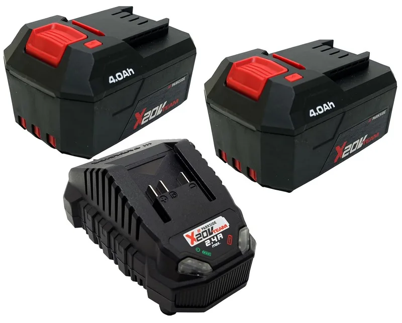 2X 4Ah Akku 1x 2,4A Ladegerät 20V - 4 Ah Akku-Set von Parkside – Produktbild