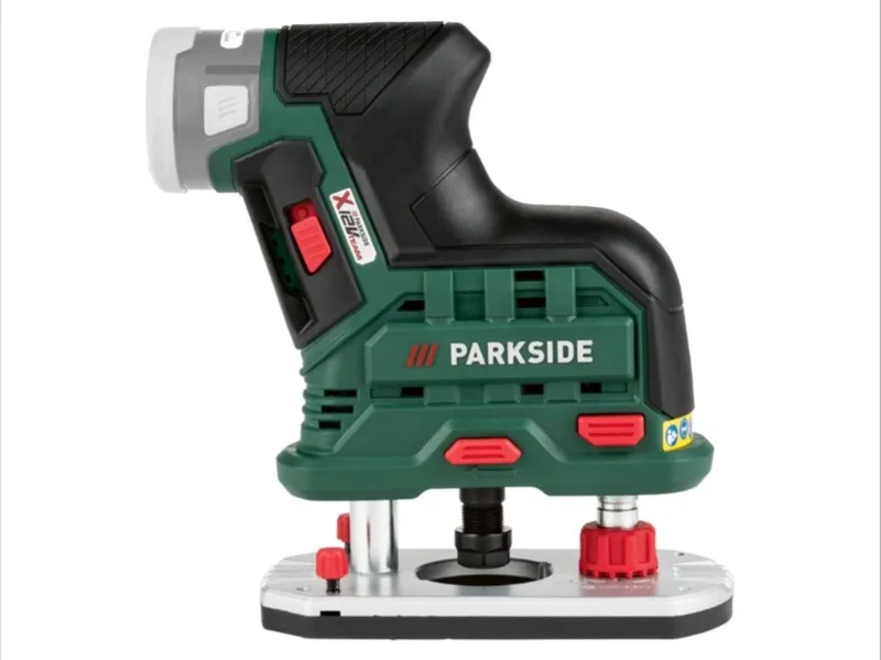 Accu-bovenfrees 12V zonder accu en lader - Geschikt voor gangbare frezen met een schacht van 6 of 8 mm Voor de veelzijdige en nauwkeurige bewerking van hout von Parkside, Grün – Produktbild