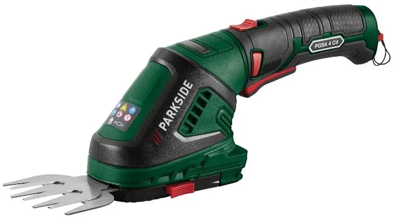 Accu-gras-/struikschaar - Accu: 4 V, 2,0 Ah - 2-in-1: voor perfecte gazonranden en getrimde struiken von Parkside – Produktbild