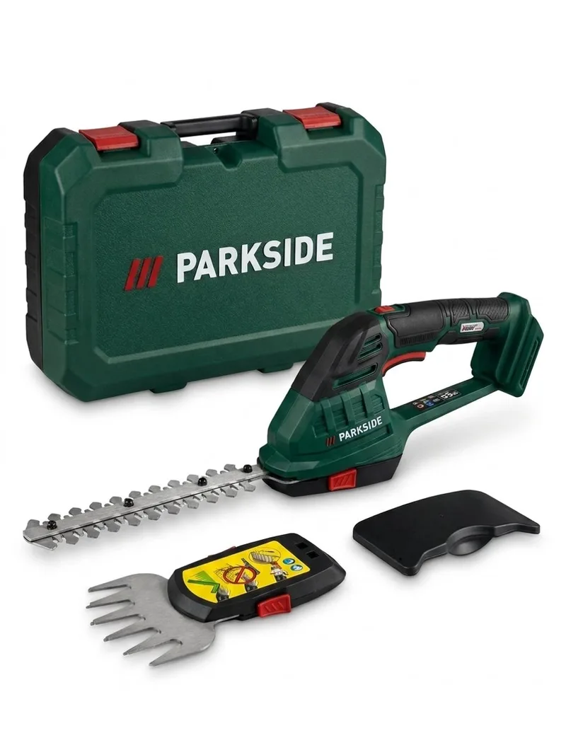 Accu Grasschaar en Struikenschaar - 20V - zonder accu - Toerental: 1200 tpm - Inhoud: grasschaar, struikmes - Exclusief accu en snellader de Parkside – image du produit