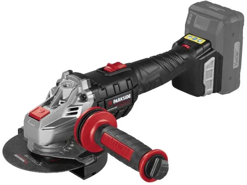 Accu-haakse slijper 20 V inclusief 4Ah accu en lader - Slijpschijf-Ø: 125 mm - Stationair toerental: 10000 min⁻¹ (6-traps) von Parkside – Produktbild