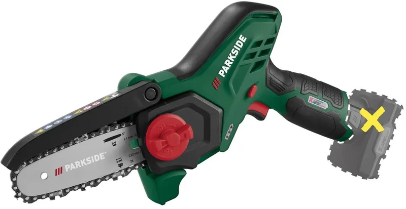 Accu-Houtzaag 12V 4 ah - Zaaglengte: max. 16 cm - Kettingsnelheid: max. 8 m/s - Exclusief accu en snellader von Parkside – Produktbild