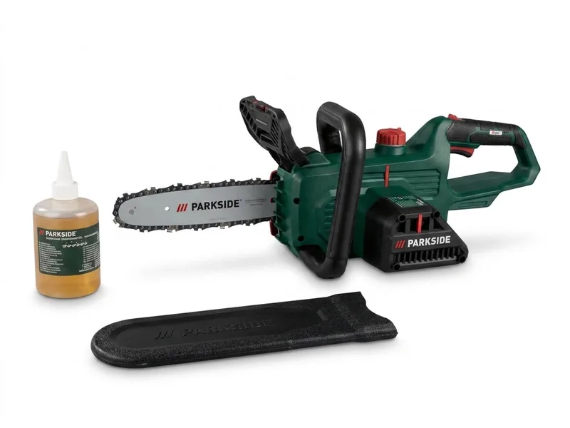 Accu-kettingzaag 20V zonder accu en lader - Met terugslagrem - Automatisch kettingoliesysteem von Parkside – Produktbild