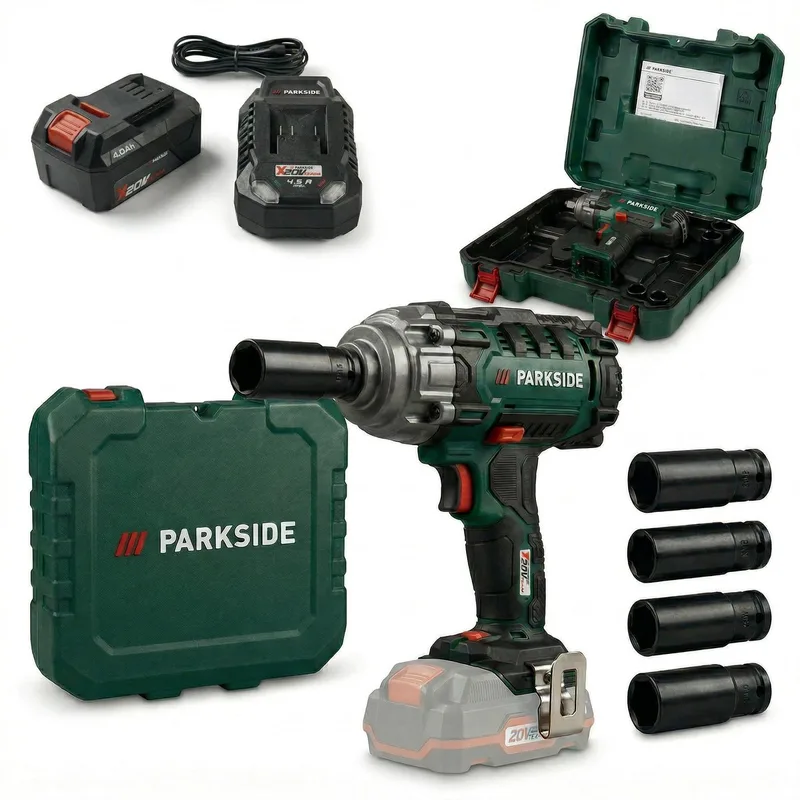 Accu-motorvoertuig-slagmoersleutel 20V 4.0AH Snellader Koffer de Parkside – image du produit