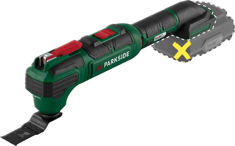 Accu-multitool 20V zonder accu en lader - Geïntegreerde LED-werklamp - Voor zagen, doorslijpen, schaven en schuren de Parkside – image du produit