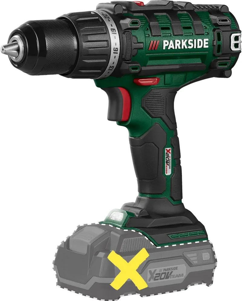 Accu - Schroefboormachine - 20V - Zonder accu en oplader van Parkside – productafbeelding