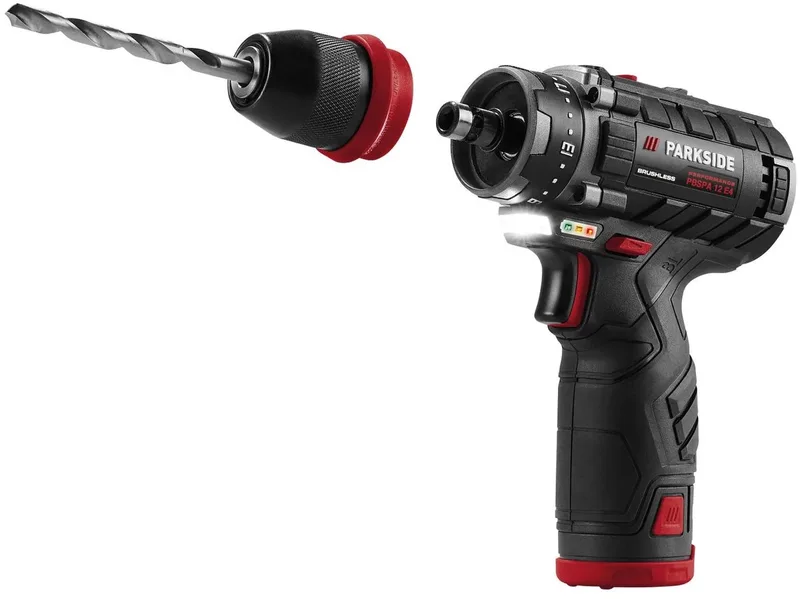 Accu Schroefboormachine starterset 12 V met 2 2 Ah accu's en 2,4 A lader von Parkside – Produktbild