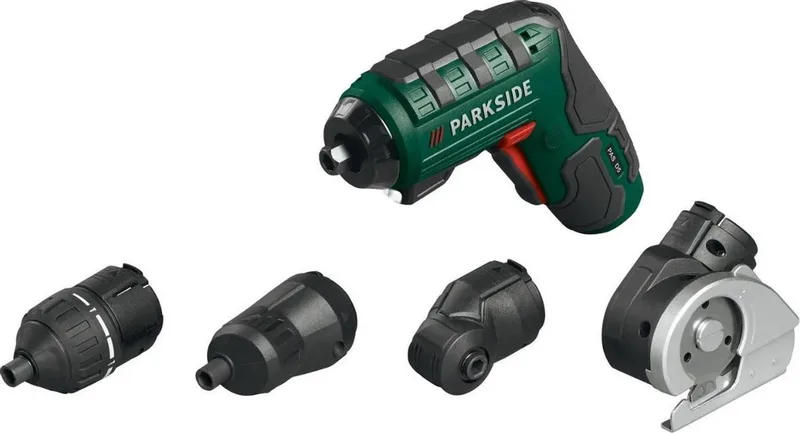 Accu-schroefmachine met 4 vervangingsopzetstukken - Li-Ion-accu: 4 V, 1,5 Ah - 26 bits 25 mm - 2 bits 50mm de Parkside – image du produit