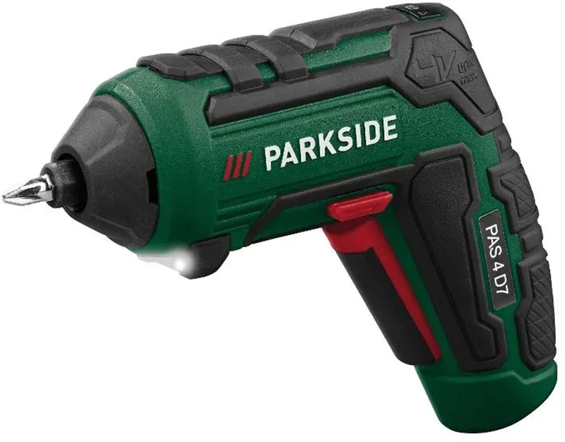 Accu-schroevendraaier 4V - 200 tpm - 10 Nm - USB-C oplaadbaar - incl. 30 bits by Parkside, Green – product image