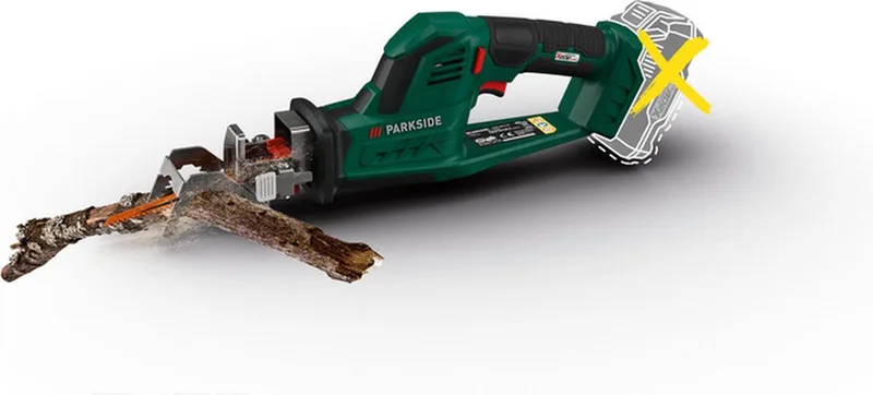 Accu Takkenzaag - 20V - Slagfrequentie: 0-2700 spm - Snijcapaciteit: max. Ø90 mm - Exclusief accu en snellader fra Parkside – produktbillede
