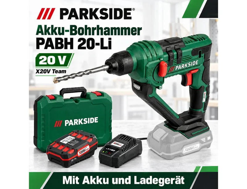 Akku-Bohrhammer Akku Bohrhammer PABH 20-Li X20VTeam mit Akku 2.0 Ah u Ladegerät by Parkside – product image 2 of 4