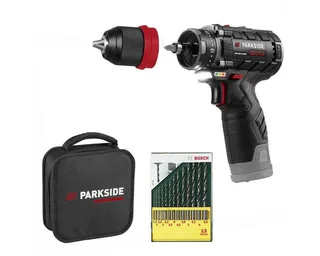 Akku-Drehschlagschrauber 12V Akku-Bohrschrauber PBSPA 12+ Bosch Bohrerset (ohne Akku) de Parkside – image du produit 1 sur 5