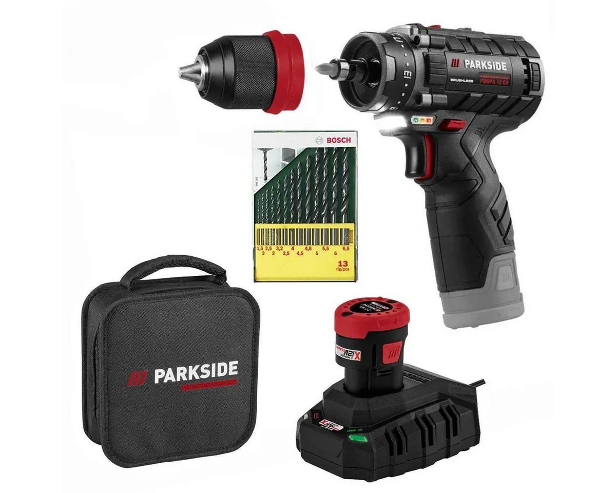 Akku-Drehschlagschrauber 12V Bohrschrauber PBSPA 12 Akku 2.0 Ah+ Bosch Bohrerset by Parkside – product image