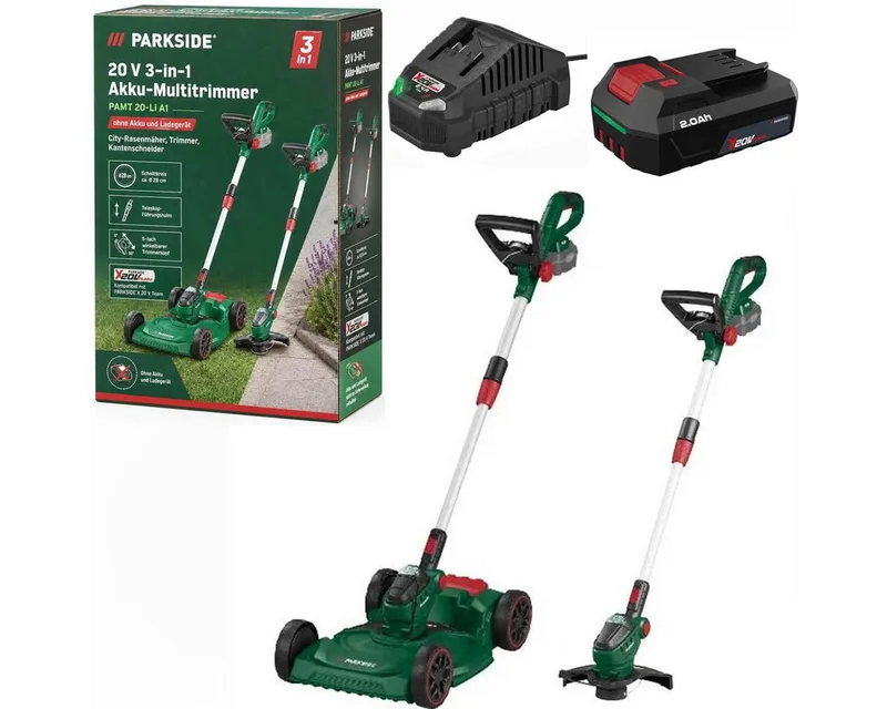 Akku-Rasentrimmer 20 V 3in1-Akku -Multi Rasentrimmer PAMT 20-Li, Akku 2 Ah / Ladegerät von Parkside – Produktbild 1 von 2