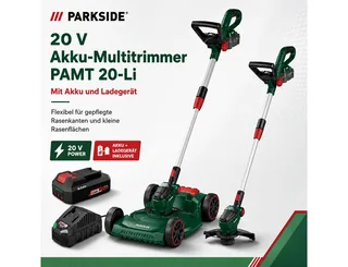 Akku-Rasentrimmer 20 V 3in1-Akku -Multi Rasentrimmer PAMT 20-Li, Akku 2 Ah / Ladegerät von Parkside – Produktbild 2 von 2