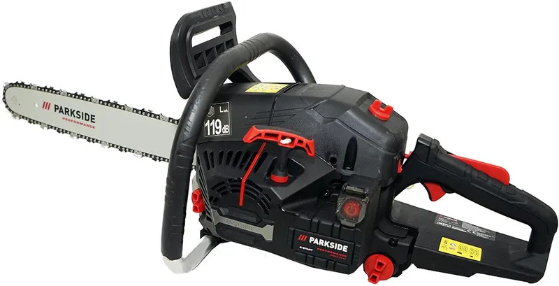 Benzin-Kettensäge Benzin Motorsäge Kettensäge PPBKS 56, 45 cm Schwertlänge fra Parkside, Sort – produktbillede 4 af 4