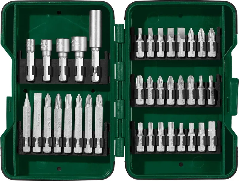 Bitschroevendraaierset - 37-delige bitset - 32 bits, 4 steeksleutels en 1 magnetische snelwissel-bithouder - VI Online Products by Parkside – product image