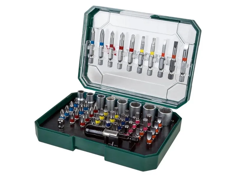 Bitset / Dopsleutelset - Om de gereedschapskist compleet te maken - 56 delige set - In een handige box de Parkside, Bleu – image du produit