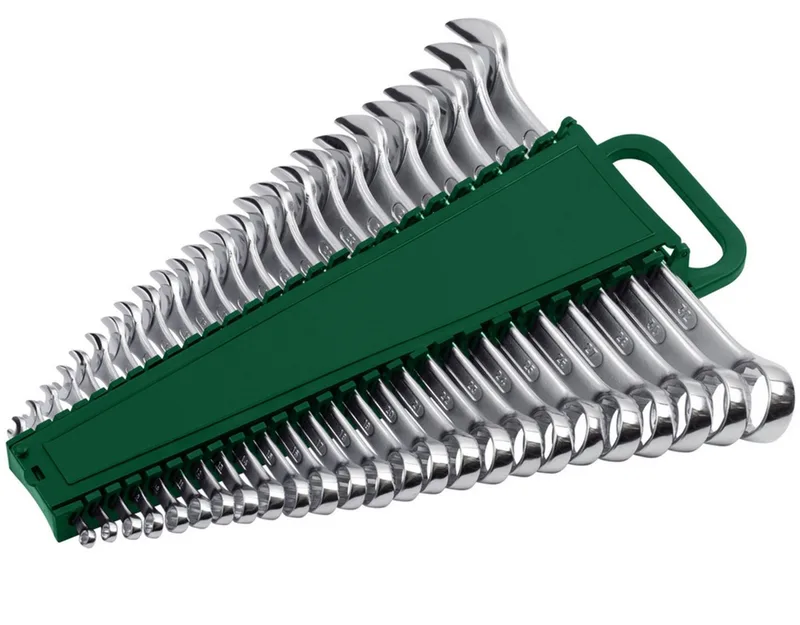 Bohrer- und Bitset Parkside Gabel-Ringschlüsselsatz 25-tlg. Maul-Ringschlüssel Set 6-32mm, Schraubenschlüssel-Set, 25-St. von Parkside, Silber – Produktbild
