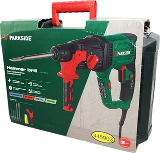 Bohrhammer Meißelhammer PBH 1050 inkl. Transportkoffer, 230 V, Schnellspannbohrfutter mit Aufnahme nach dem SDS-Plus-System von Parkside, Grün – Produktbild 4 von 4