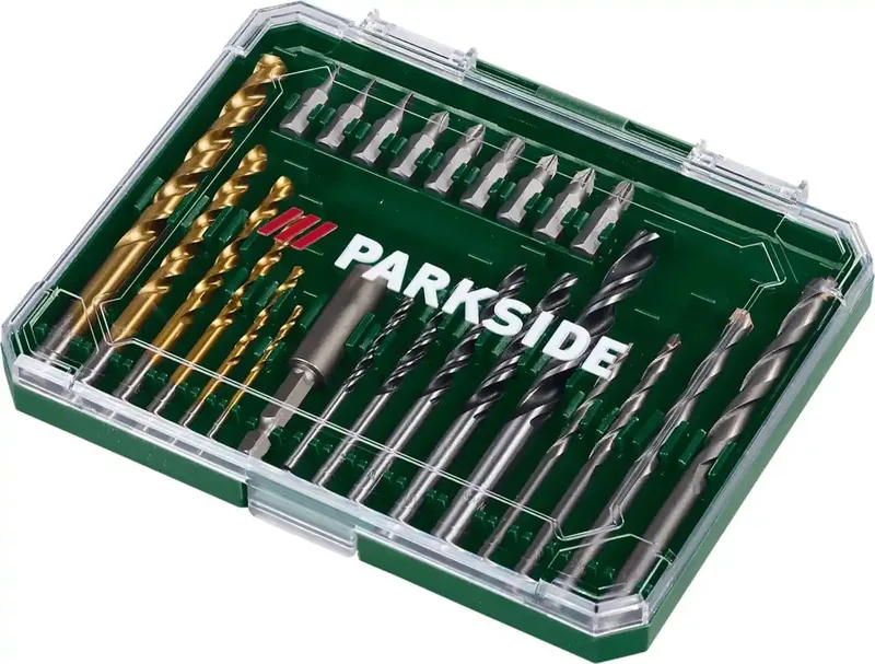 Boor- en Bitset 25-delig – Metaal, Hout & Steen – Inclusief Opbergbox de Parkside – image du produit