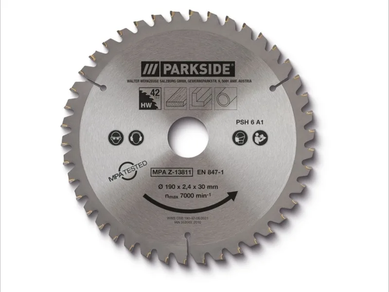 Cirkelzaagblad 42 tanden - 190mm - Passend op alle gangbare handcirkelzagen de Parkside – image du produit