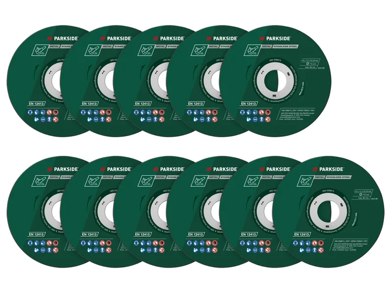 Diamant-Trennscheiben / Metall-Trennscheiben, Ø 115 mm (trennscheiben set 11-tlg.) fra Parkside – produktbillede