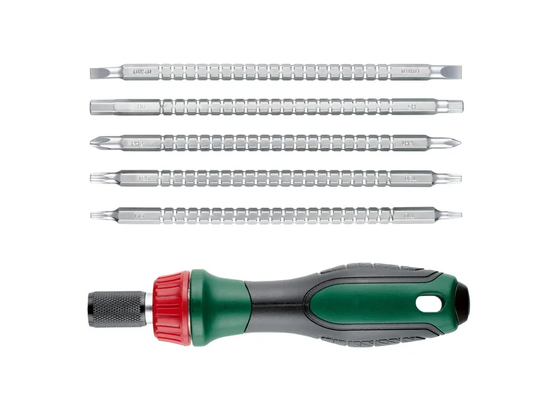 Doppelkopf-Ratschenschraubendreher inkl. 5 Bits by Parkside – product image