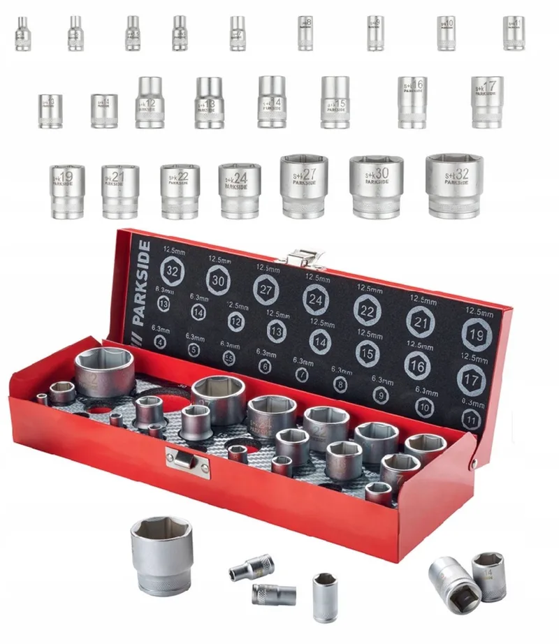 Doppelseitiger Steckschlüsselsatz 24-teilig in de koffer by Parkside, Silver – product image